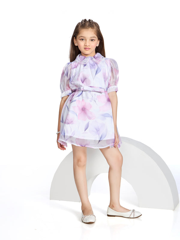 Girls Floral Print Dress 20581