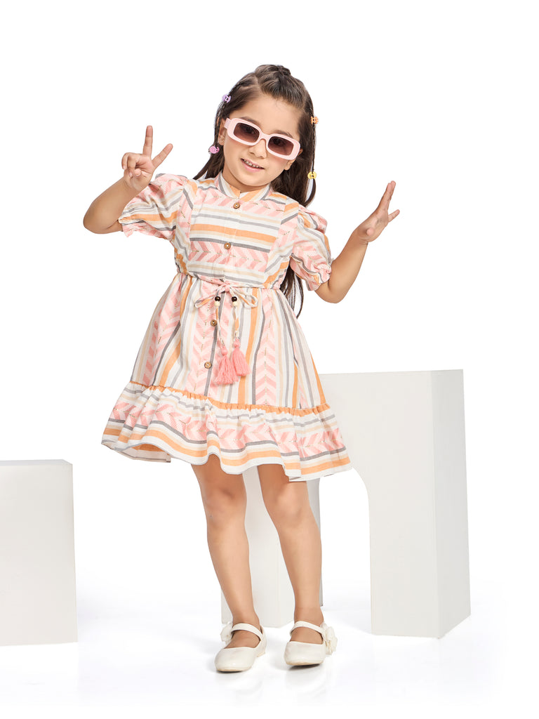 Girls Geometric Print Dress 20590