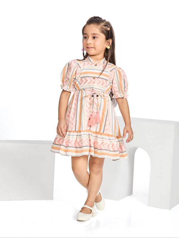 Girls Geometric Print Dress 20590