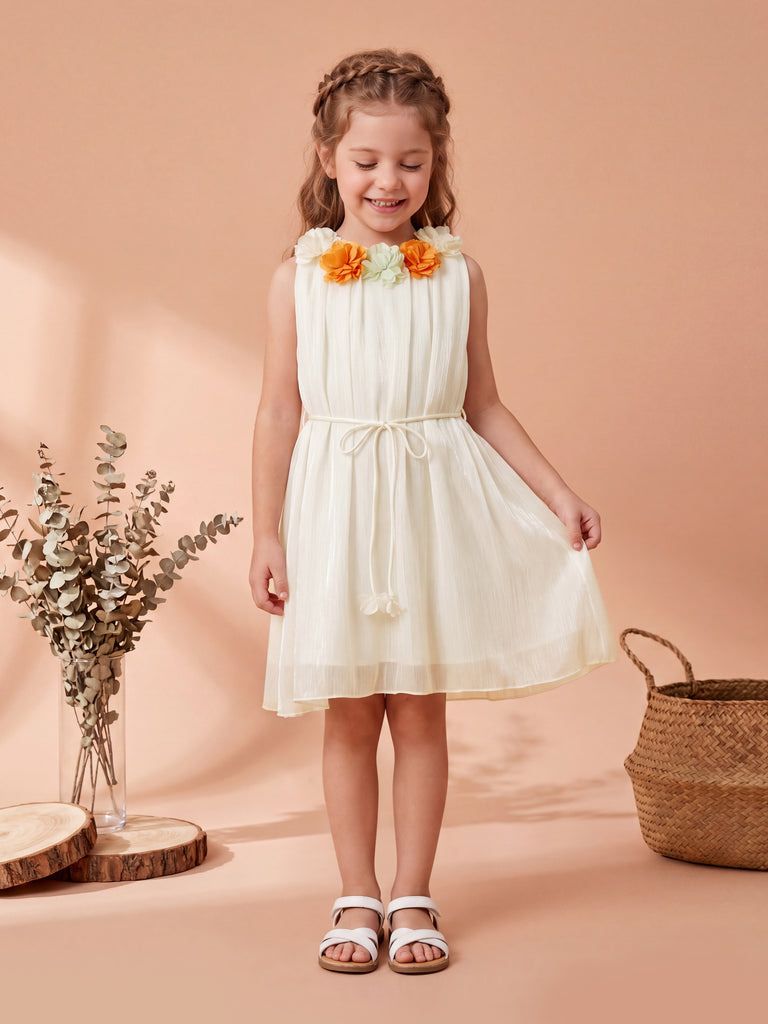 Girls Floral Dress with Belt 20592