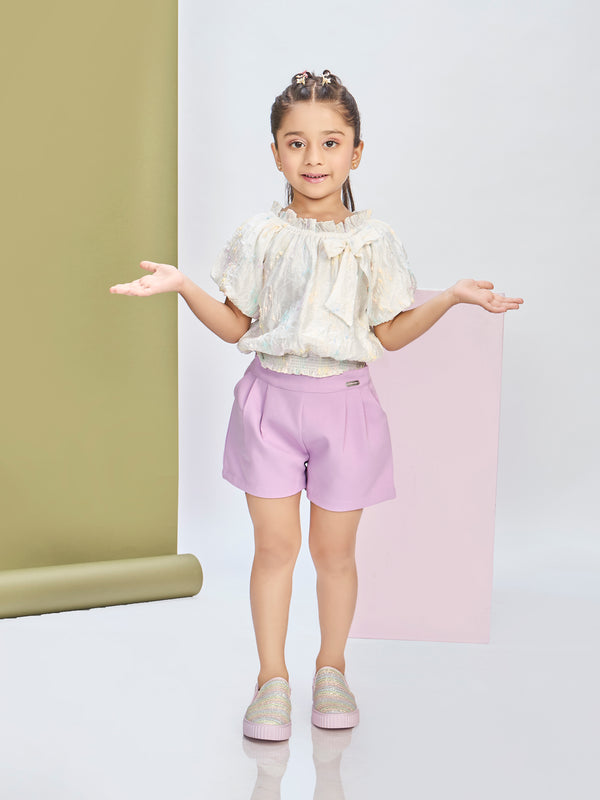 Girls Textured Shorts & Top 20596