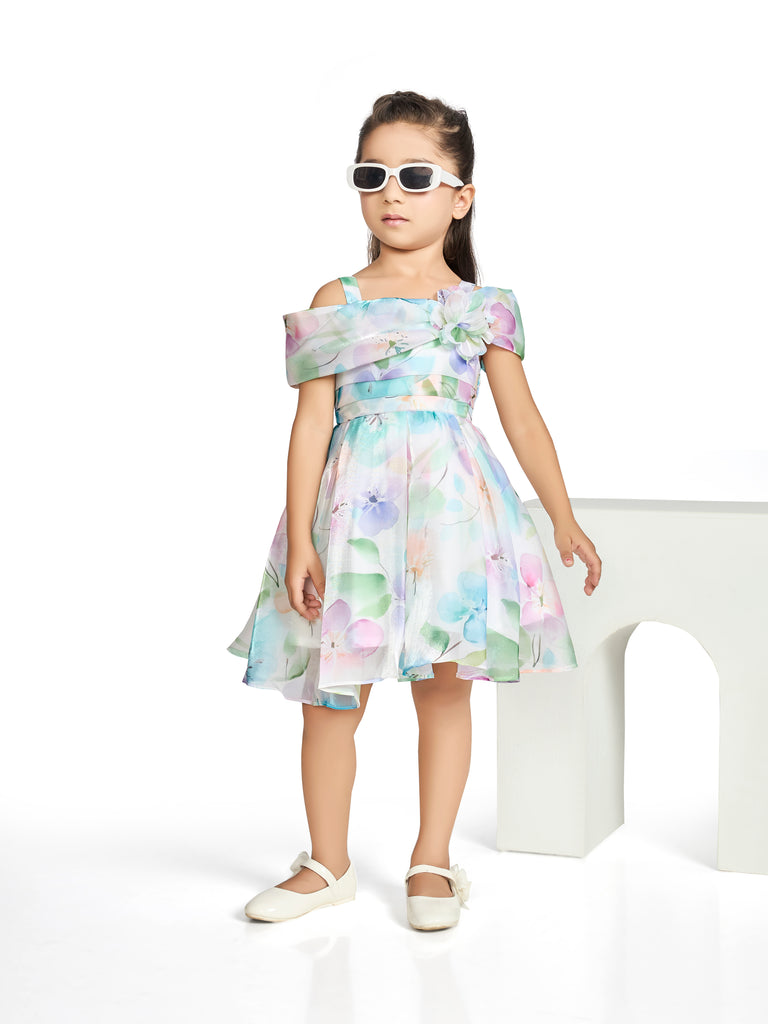 Girls Floral Print Dress 20601