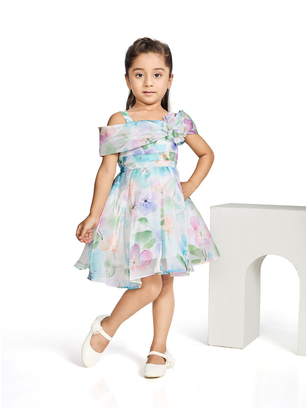 Girls Floral Print Dress 20601