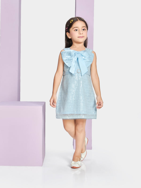 Girls Sequins Dress with Bow 20609
