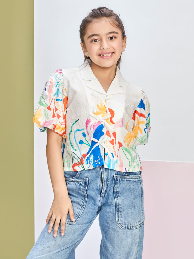 Girls Abstract Print Top 20632
