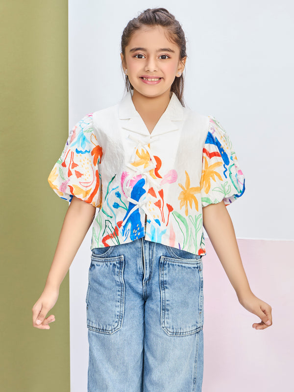 Girls Abstract Print Top 20632
