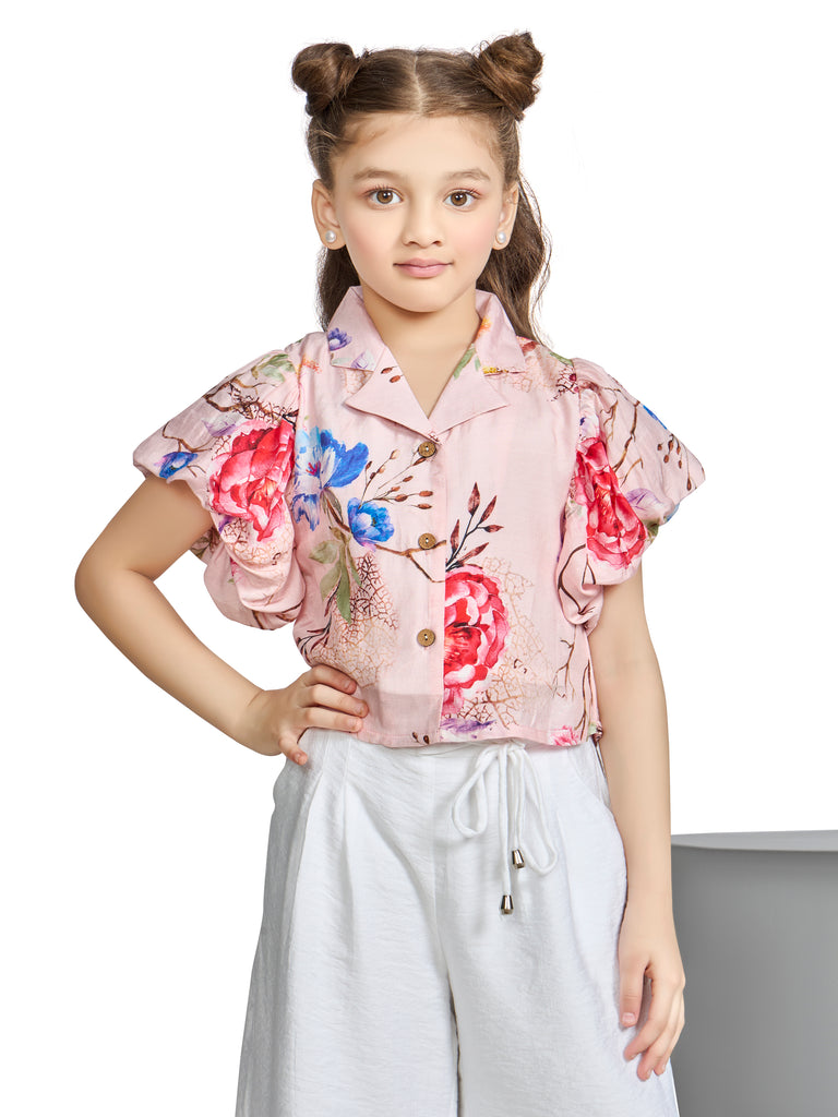 Girls Floral Print Top 20665