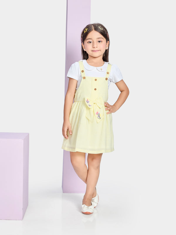 Girls Semi Party Dungaree & Top 20679