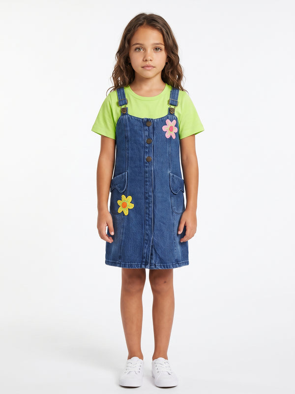 Girls Fashion Dungaree & Top 20700