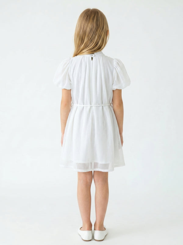 Girls Design Net Dress with Belt & Neckpiece 21140