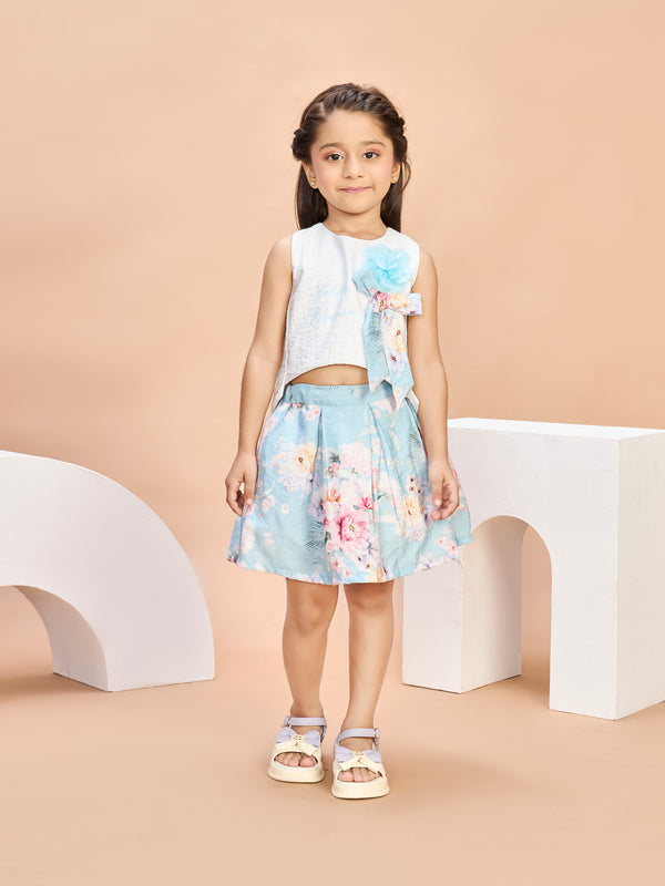 Girls Printed Skirt & Top 21173