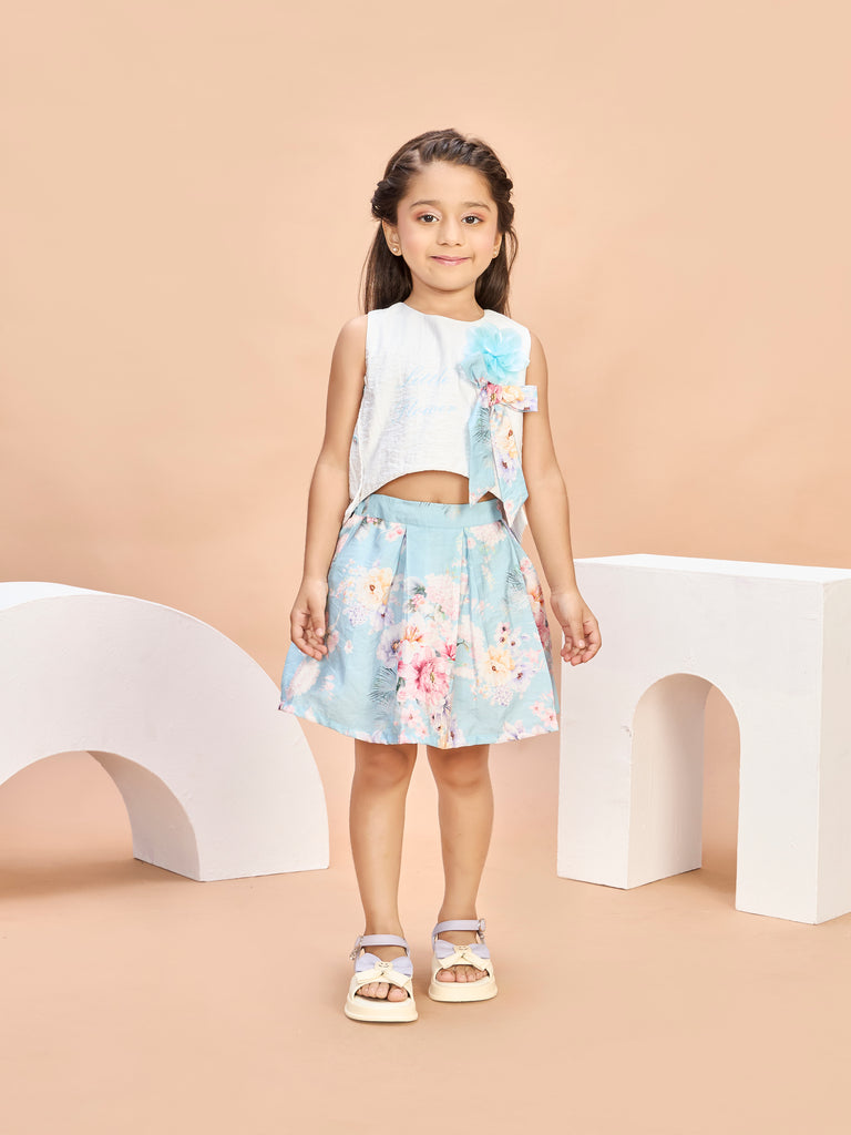 Girls Printed Skirt & Top 21173