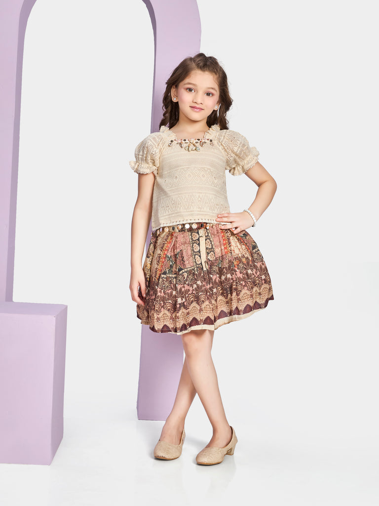 Girls Design Net Skirt & Top 21188