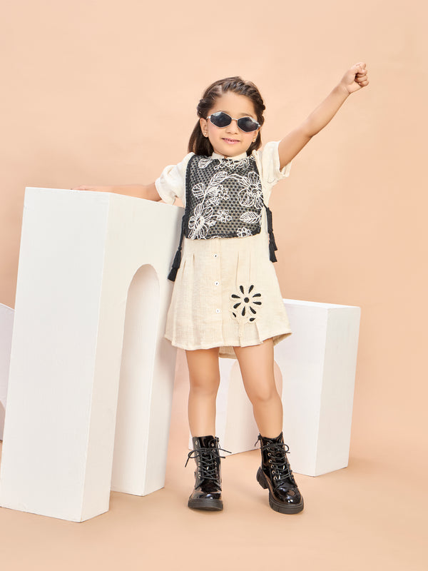 Girls Design Net Dress & Bib Top 21191
