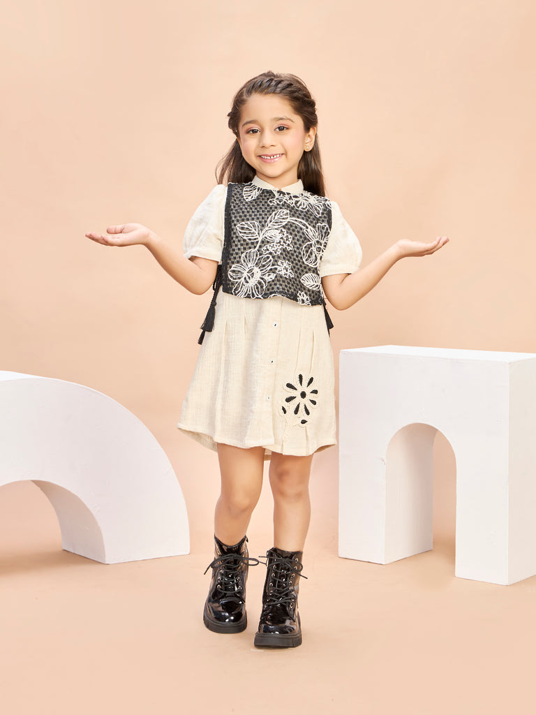 Girls Design Net Dress & Bib Top 21191