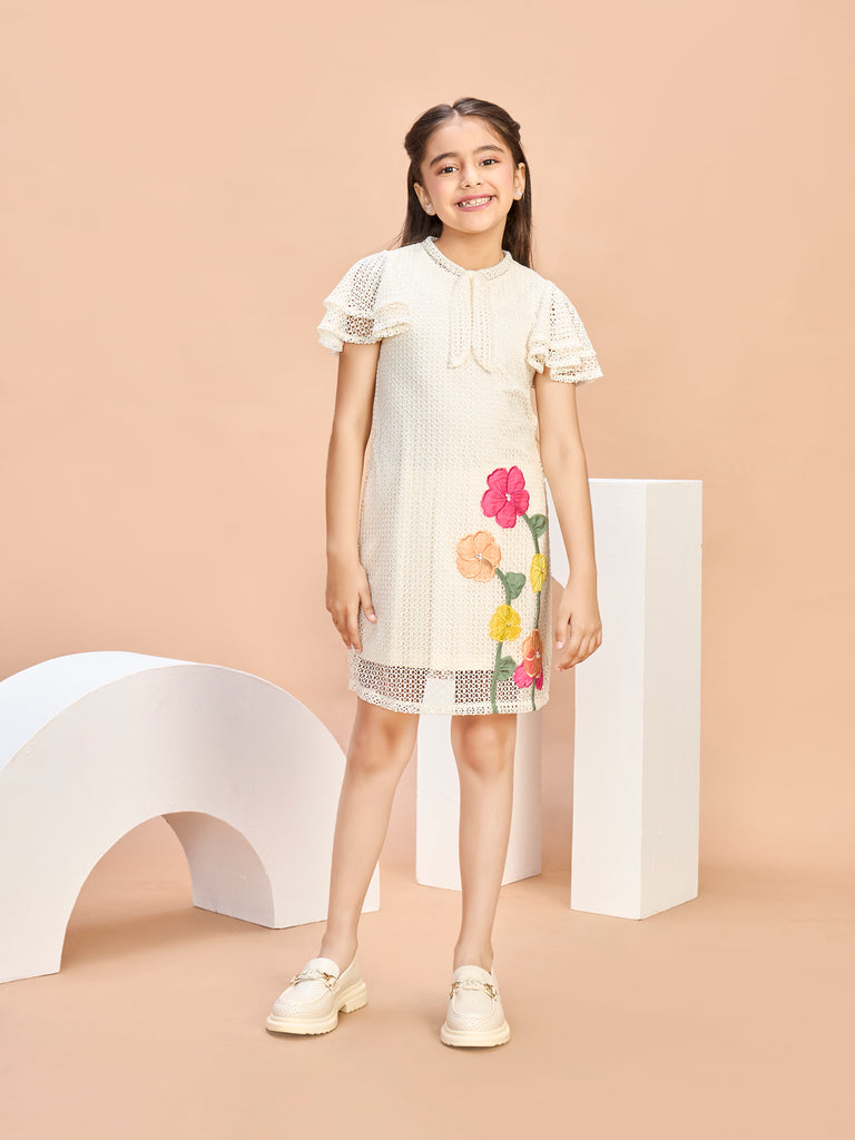 Girls Design Net Dress 21202
