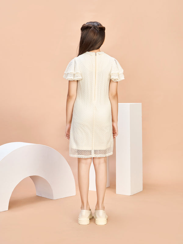 Girls Design Net Dress 21202