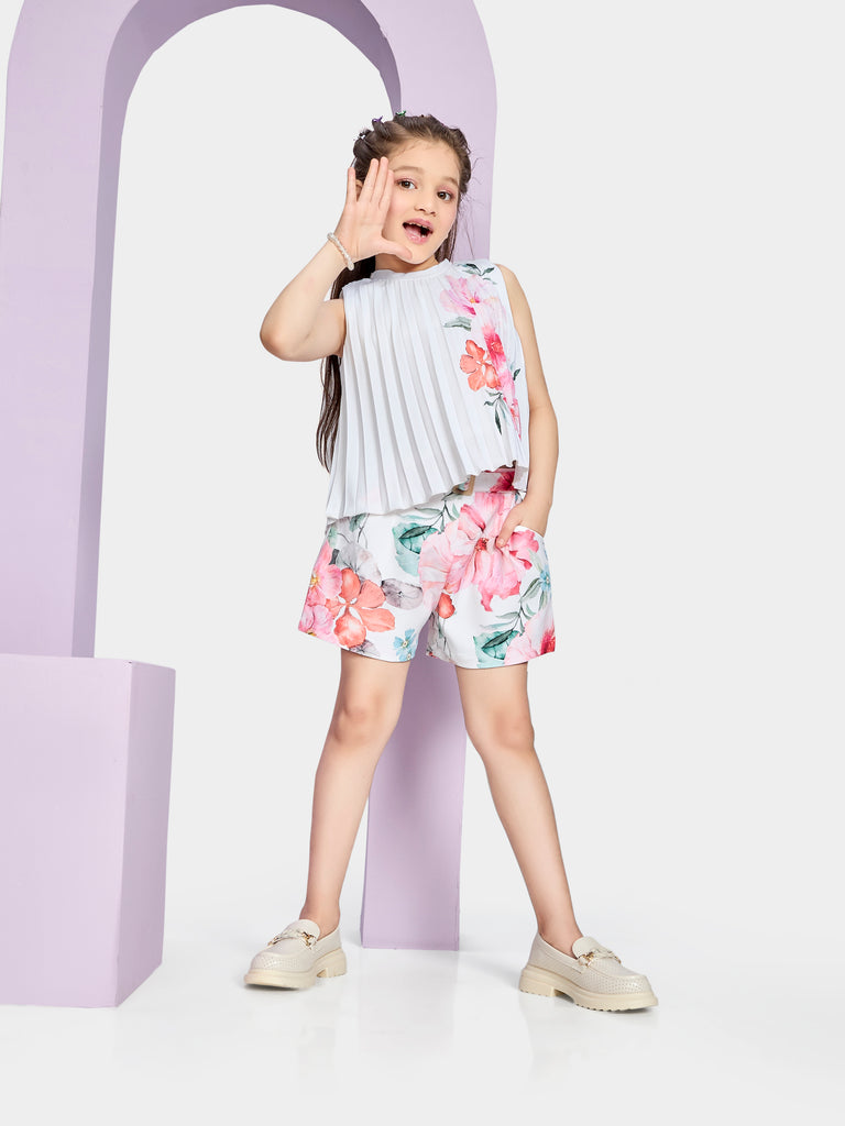 Girls Printed Shorts & Top 21208