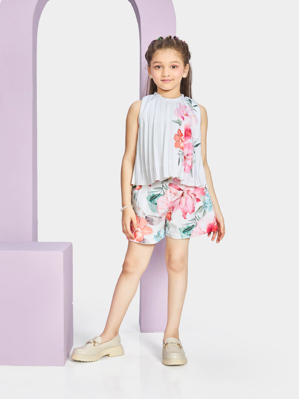 Girls Printed Shorts & Top 21208