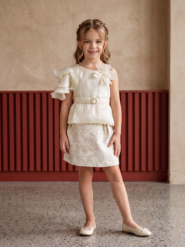 Girls Floral Skirt & Top 21209