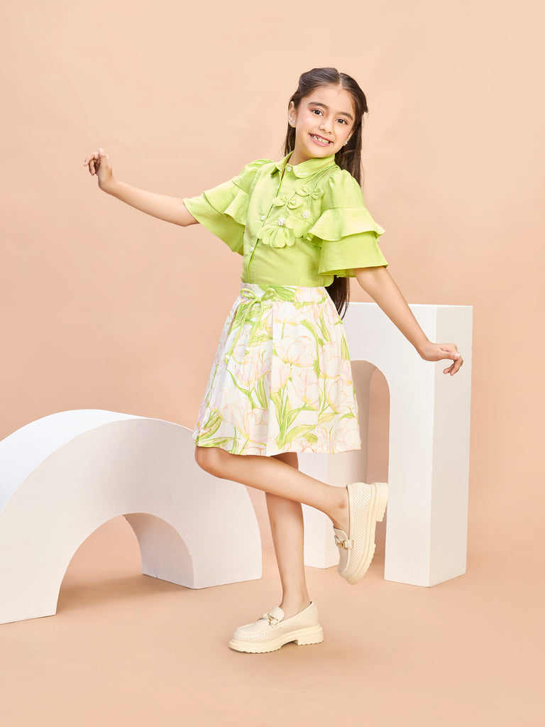 Girls Floral Skirt & Top 21210