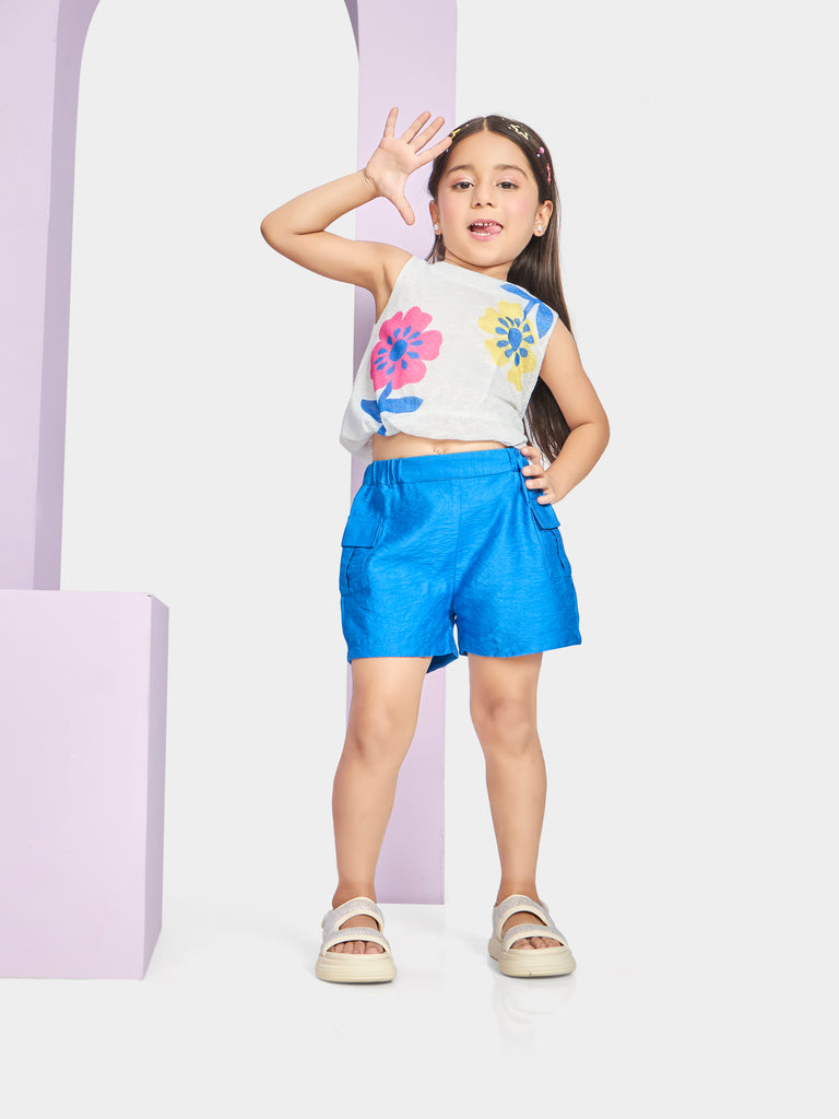 Girls Design Net Shorts & Top 21218
