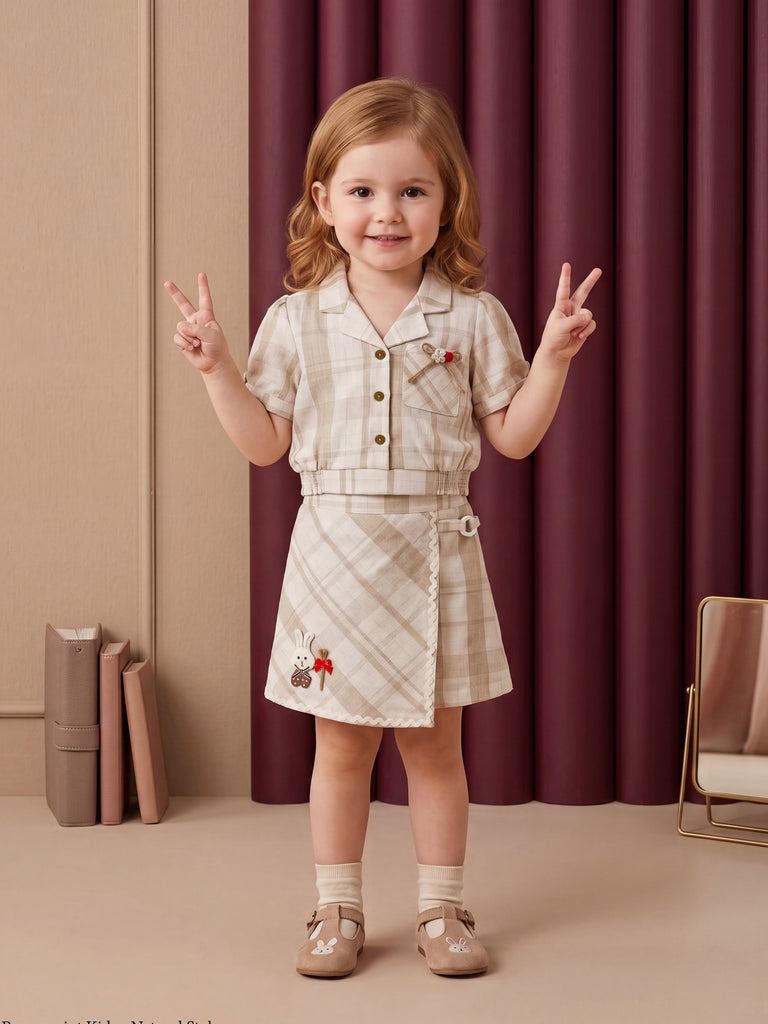 Girls Checkered Skirt & Top 21225