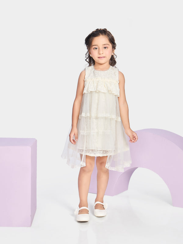Girls Design Net Dress 21228