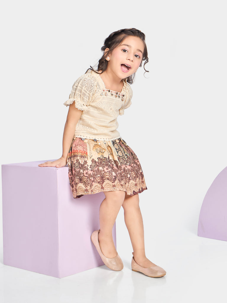 Girls Design Net Skirt & Top 21229
