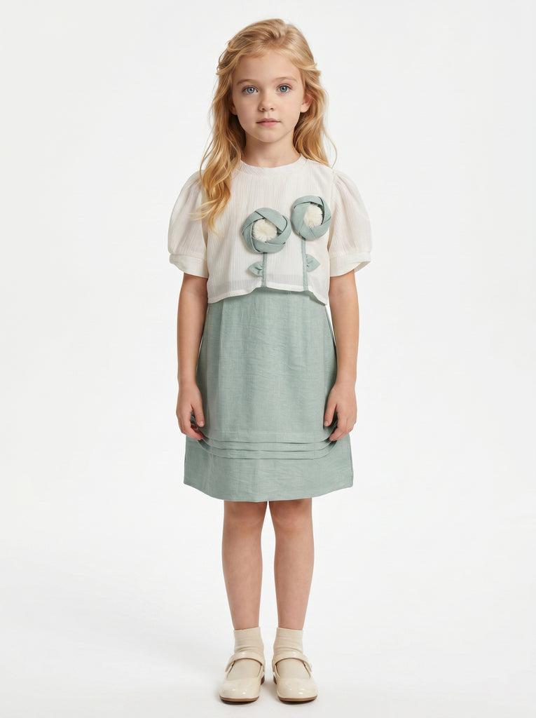 Girls Textured Dress 21231