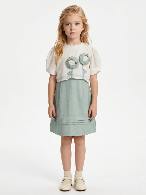 Girls Textured Dress 21231