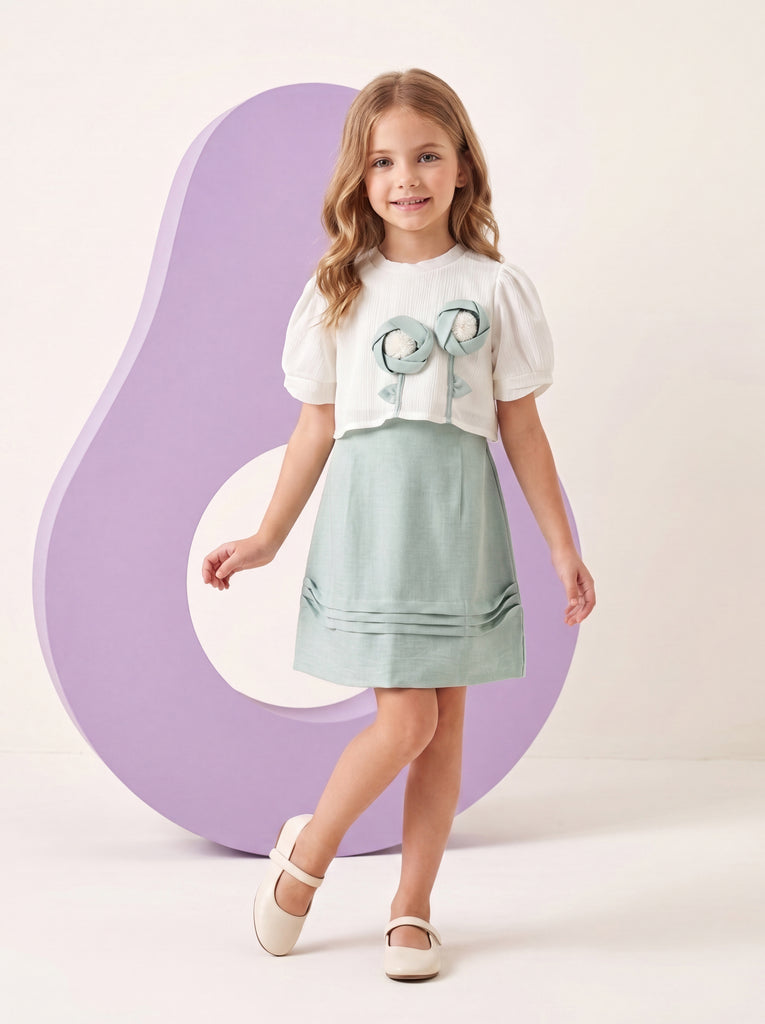 Girls Textured Dress 21231
