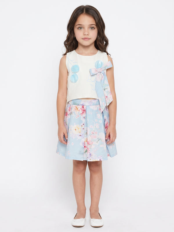 Girls Printed Skirt & Top 21258