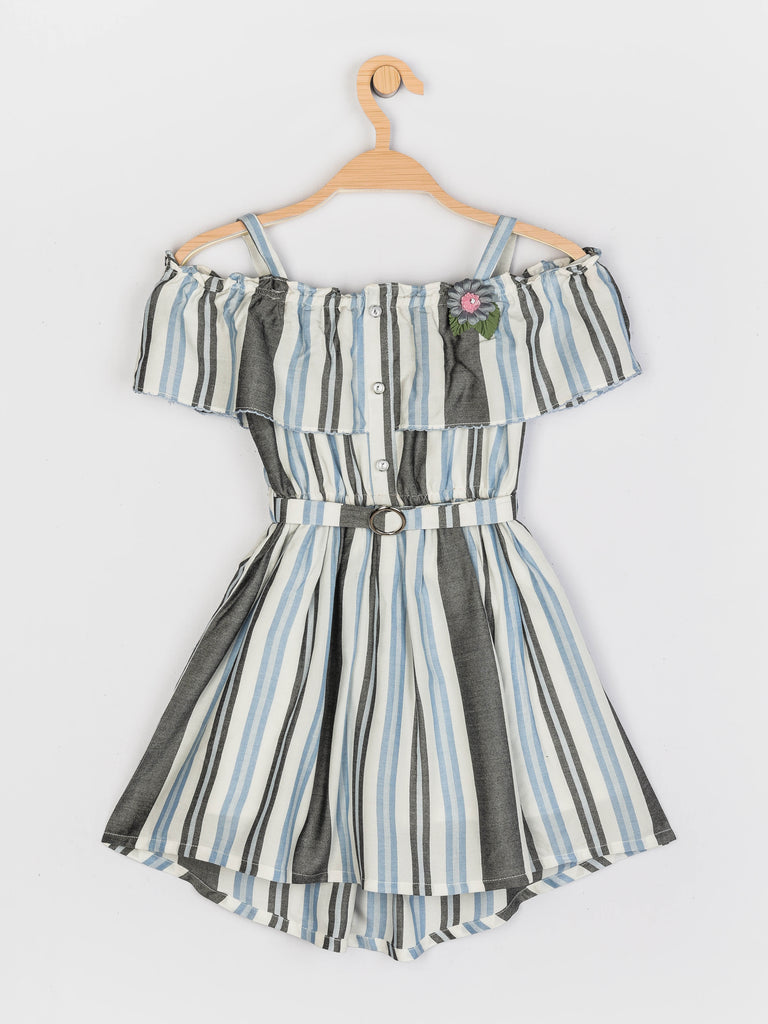 Girls Stripes Dress with Belt 18288