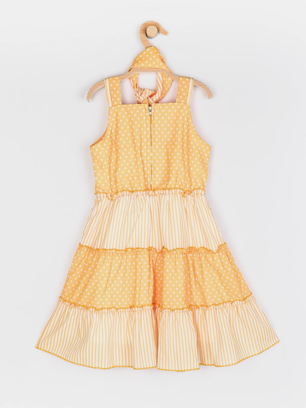Girls Polka Dress with Scarf 18289