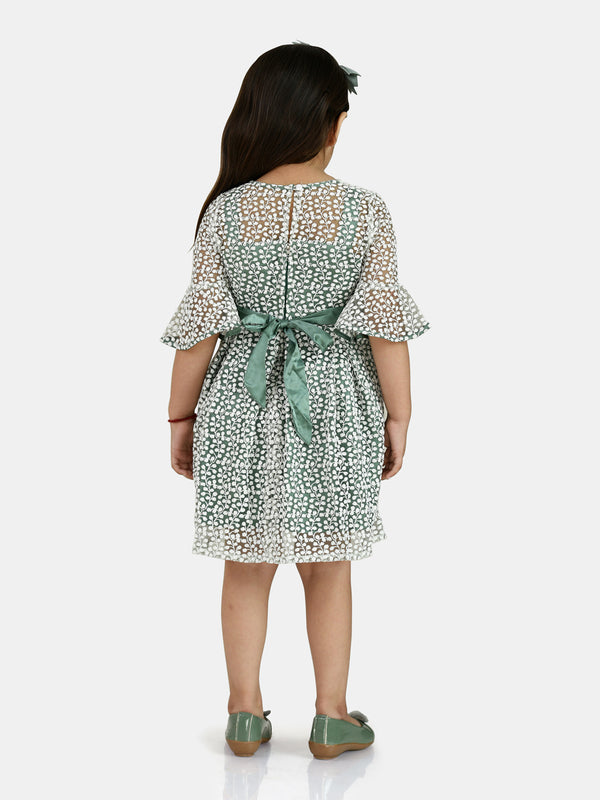 Girls Design Net Dress 18077