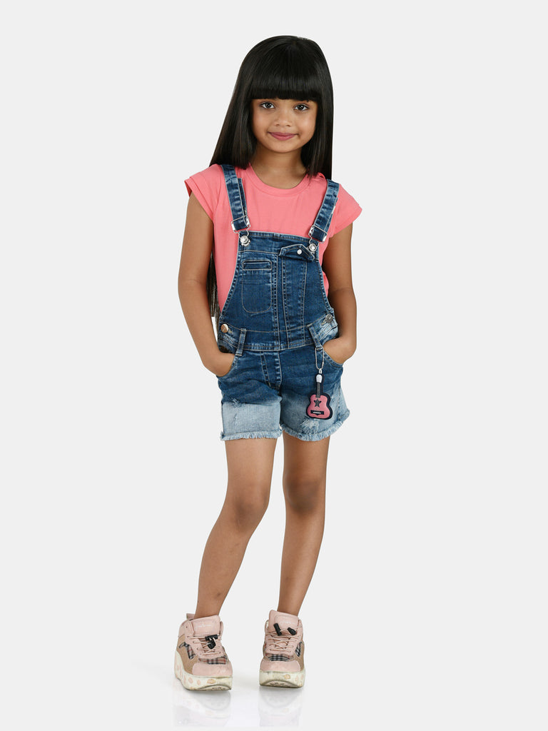 Girls Denim Dungaree with Top 18127