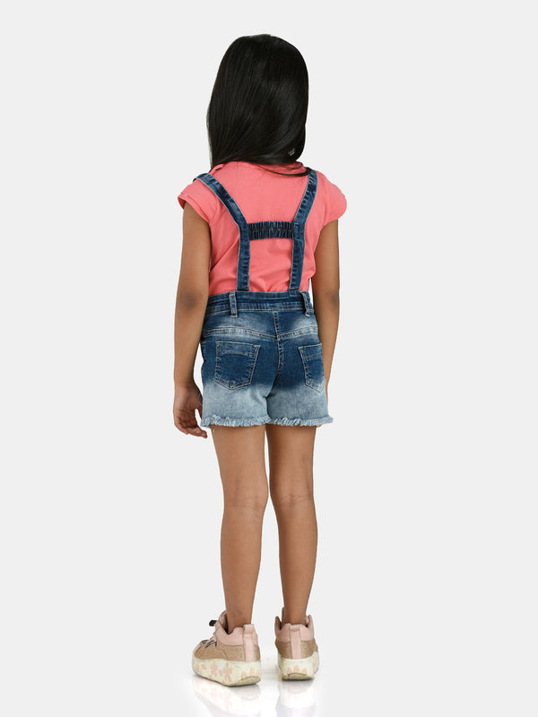 Girls Denim Dungaree with Top 18127