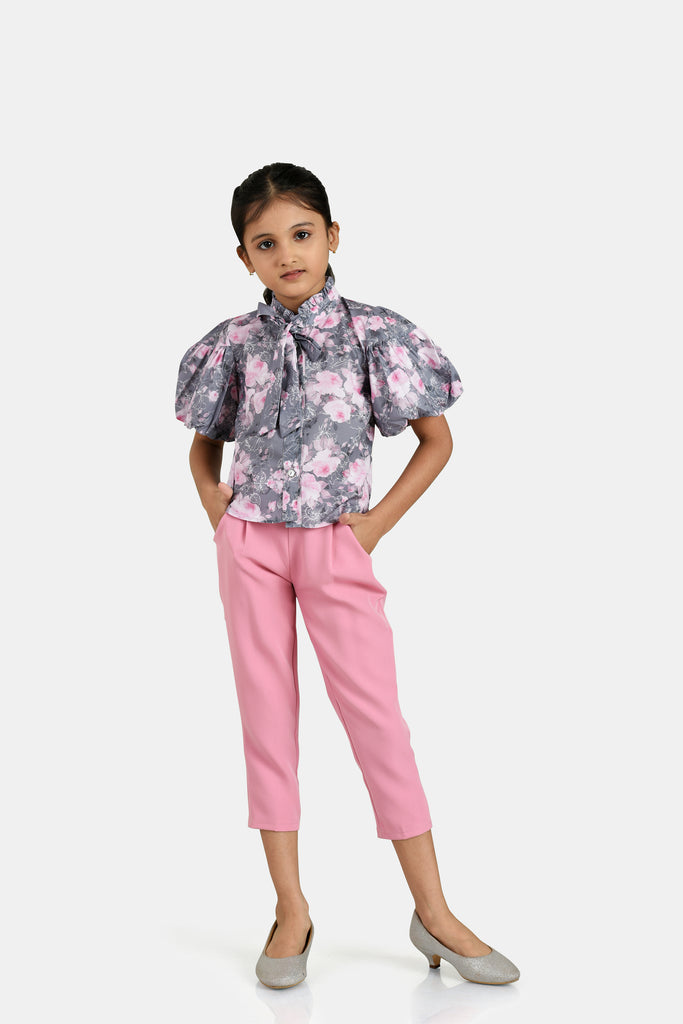 Girls Floral Print Bottom with Top 18123