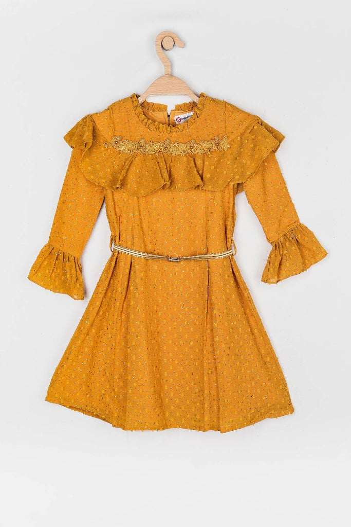 Peppermint Girls Textured Dress With Belt 10564 1