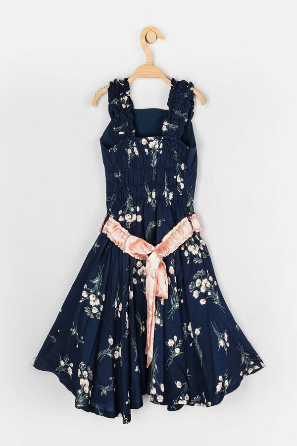 Peppermint Girls Printed Dress With Belt 9734 2