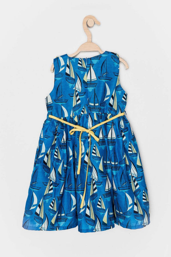 Peppermint Girls Printed Dress With Belt 11097 2