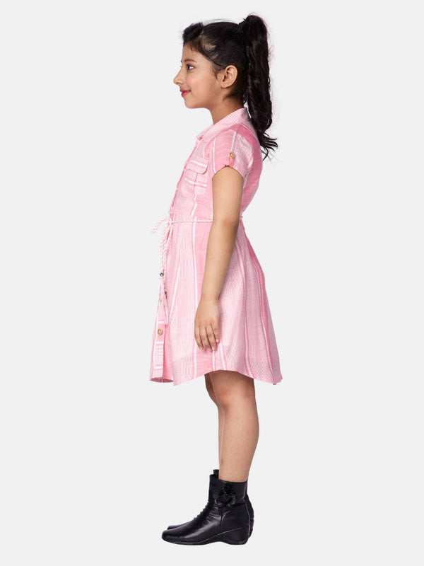 Peppermint Girls Pink Regular Dress With Belt 13306 2