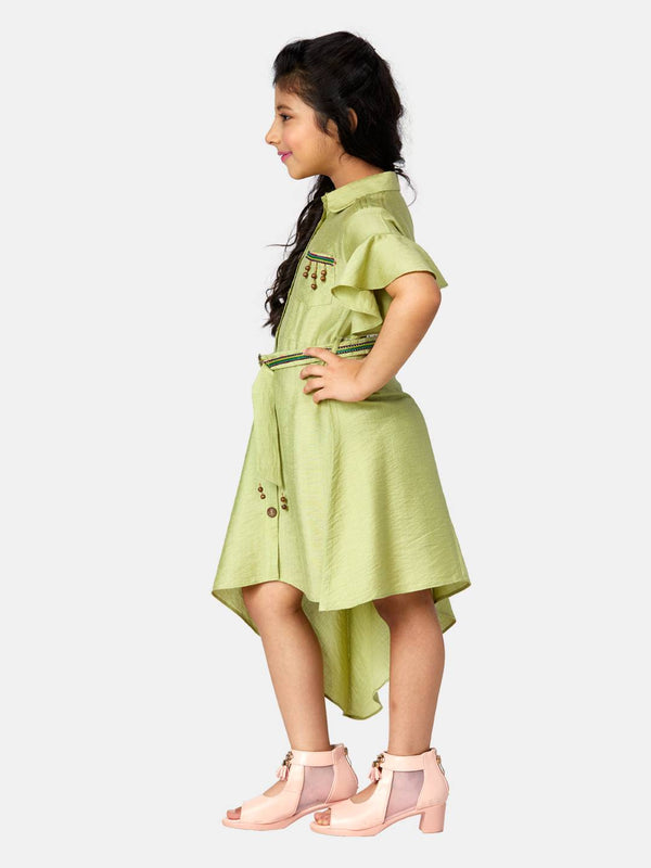 Peppermint Girls Green Regular Dress With Inner 13296 2