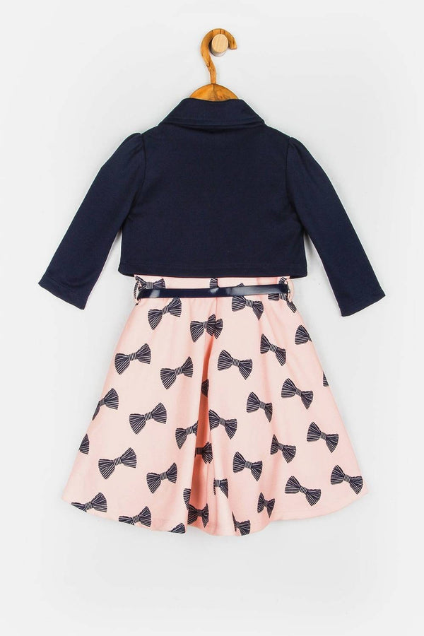 Peppermint Girls Printed Dress, Jacket With Belt 8878 2