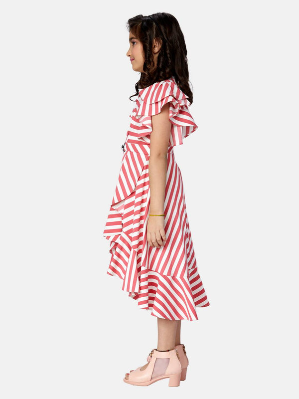 Peppermint Girls Mauve Printed Dress 13322 2