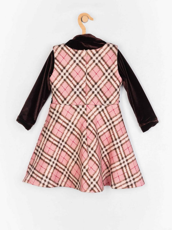 Peppermint Girls Brown Peach Finish Dress With Top 12494 2