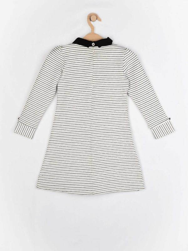 Peppermint Girls Off White Textured Dress 12499 2