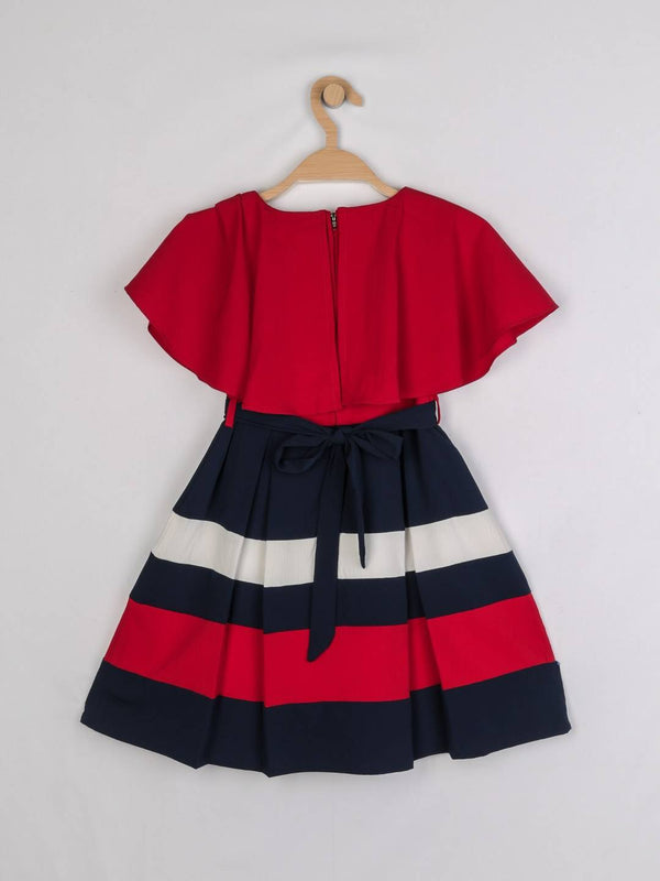 Peppermint Girls Red Regular Dress With Belt 12751 2