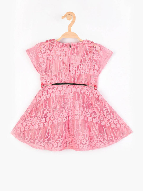 Peppermint Girls Pink Regular Dress With Belt 12277 2
